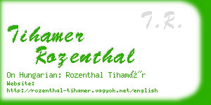 tihamer rozenthal business card